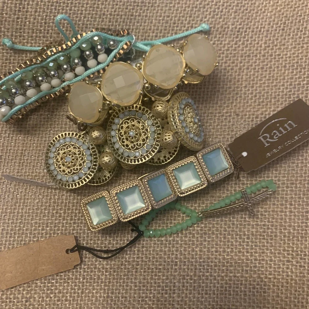 Rain gold-toned bracelet w/ light‎ blue accents NWT
